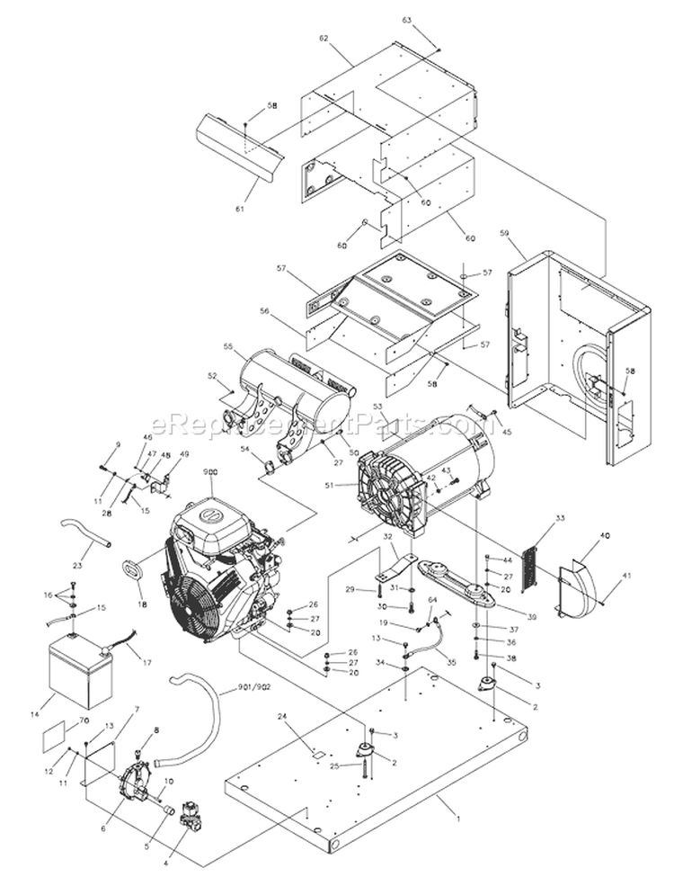 Page D Diagram and Parts List for 040228-0  Briggs and Stratton Generator